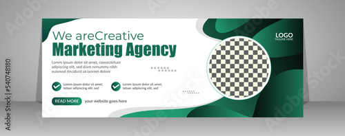 Digital marketing webinar facebook cover banner design and corporate business webinar web banner template