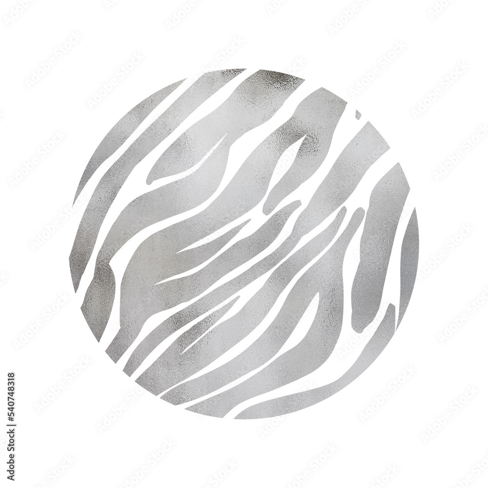 Silver Metallic Zebra Pattern Silver Metallic Zebra Pattern