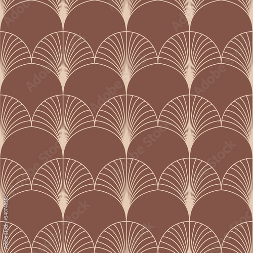 Arch arabic seamless pattern, brown background vector illustration