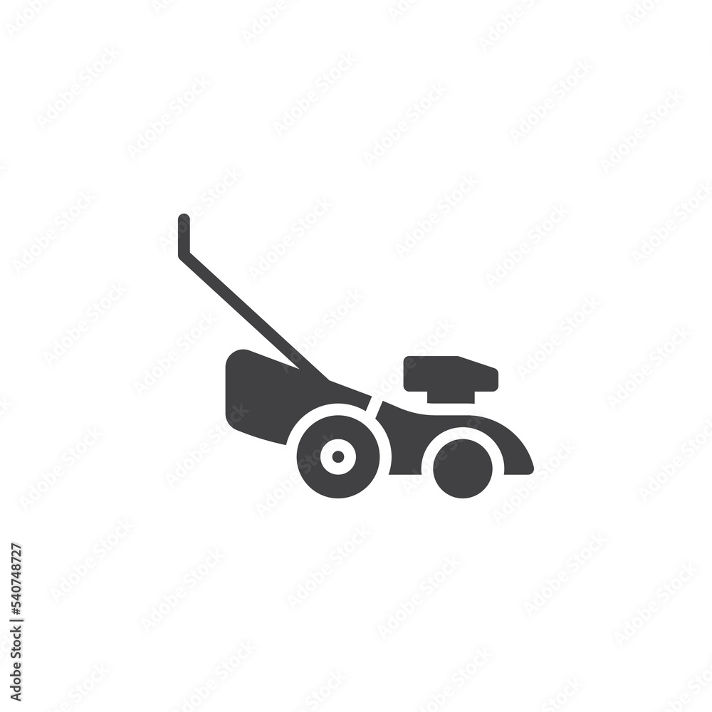 Grass cutter or lawnmower vector icon Grass cutter or lawnmower vector icon