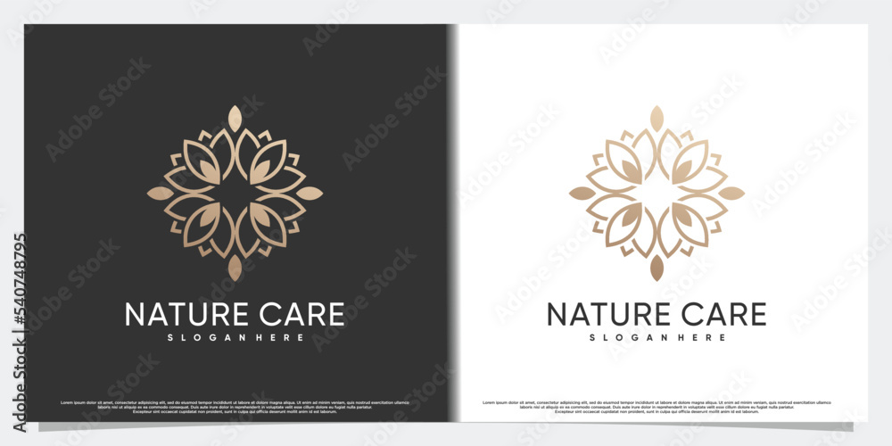 Fototapeta premium Natural beauty logo design for beauty salon with creative modern concept Premium Vector