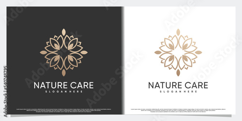 Natural beauty logo design for beauty salon with creative modern concept Premium Vector