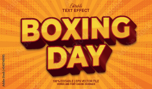 Boxing day editable text effect style