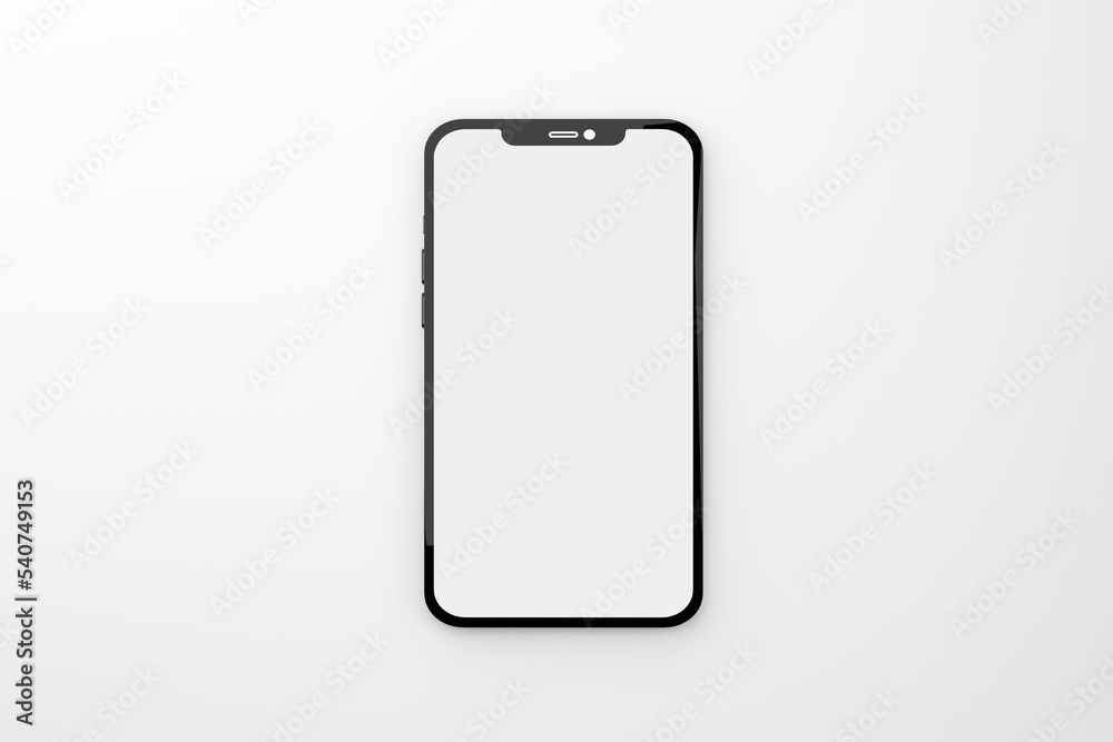 3d render of a smartphone with blank screen on white background. 3d render of a smartphone with blank screen on white background.