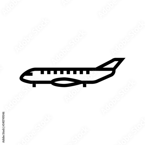 regional jet airplane aircraft line icon vector. regional jet airplane aircraft sign. isolated contour symbol black illustration