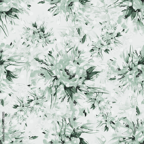 Wallpaper Mural  Abstract seamless floral delicate pattern painted flowers Torontodigital.ca