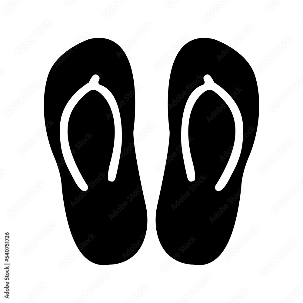 Slipper linear vector icon. Flip flops line thin sign color editable Slipper linear vector icon. Flip flops line thin sign color editable