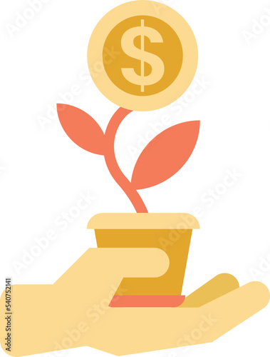 money tree illustration in minimal style