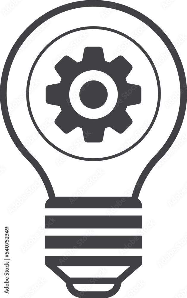 light bulbs and cogs illustration in minimal style light bulbs and cogs illustration in minimal style