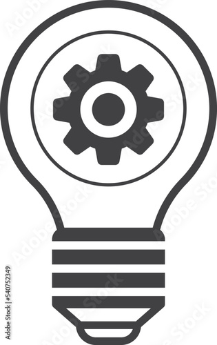 light bulbs and cogs illustration in minimal style