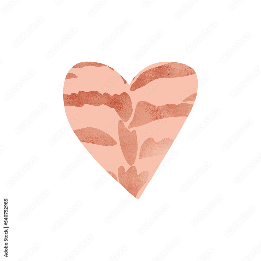 Copper Tiger Pattern Heart