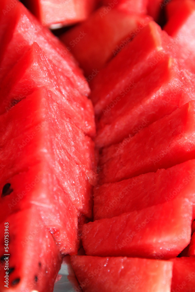The watermelon slices texture background The watermelon slices texture background