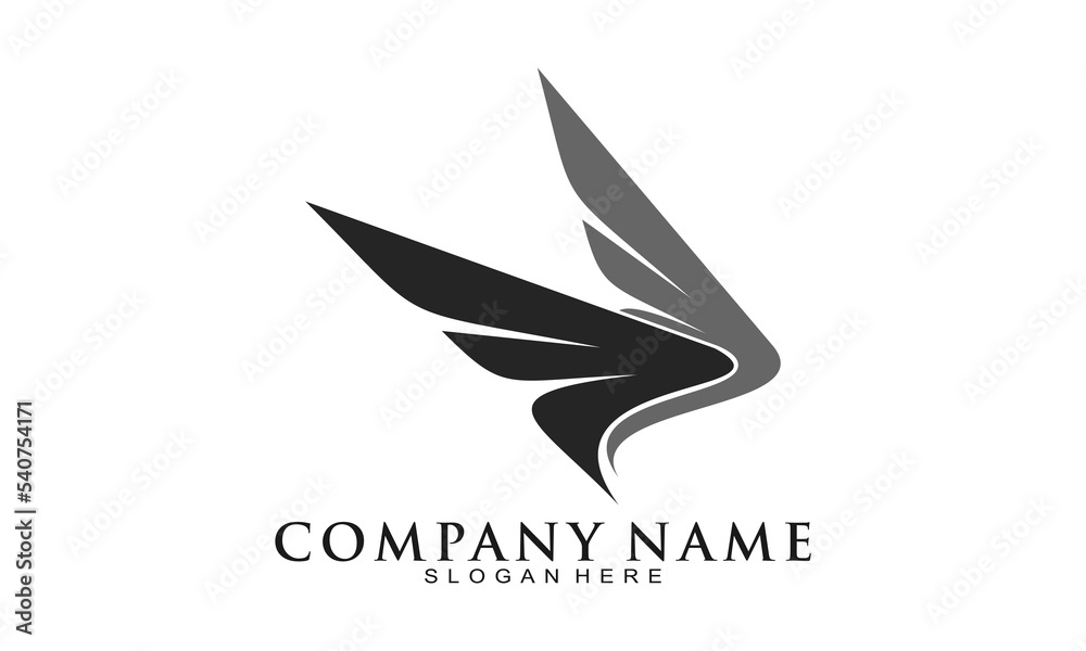 Elegant wings illustration vector logo