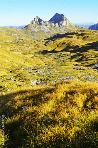 View from the valley to Sedlena greda in Durmitor National Park, Montenegro   photo