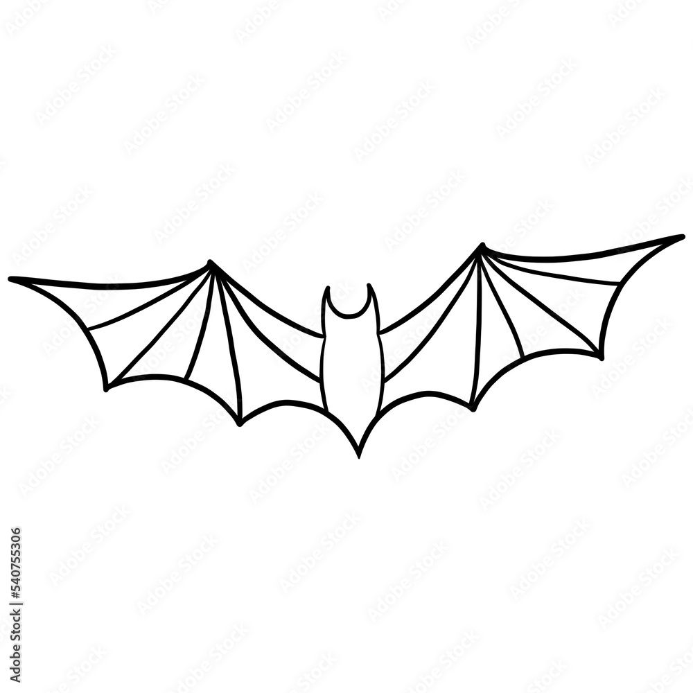 Fototapeta premium Black Bat Outlined