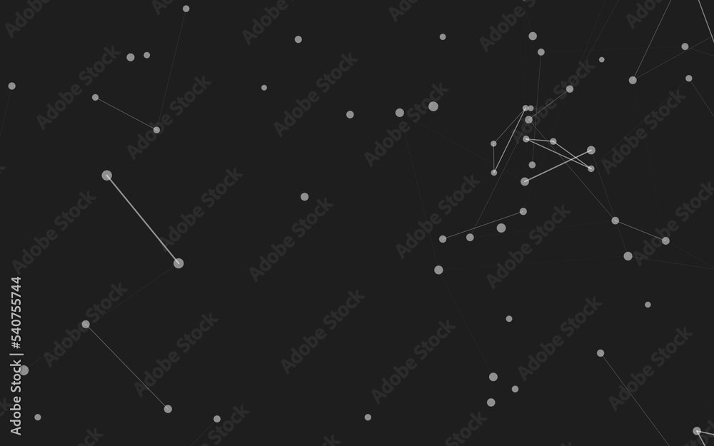 Abstract background. Molecules technology with polygonal shapes, connecting dots and lines. Connection structure. Big data visualization.