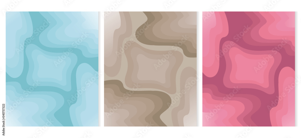 set of abstract background with gradation texture liquid wave and gradient color