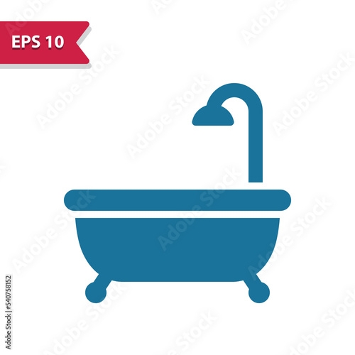 Bathtub, bath tub, bathroom vector icon