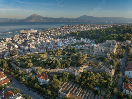 Картината върху платно Aerial view of Patras castle in Western Greece