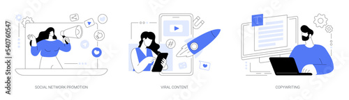 Digital marketing abstract concept vector illustrations.