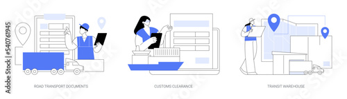 International transportation abstract concept vector illustrations.