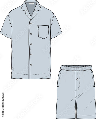 BOYS WEAR TEE AND SHORT SET VECTOR