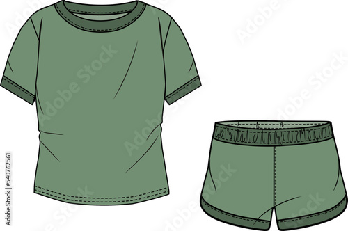 BOYS WEAR TEE AND SHORT SET VECTOR
