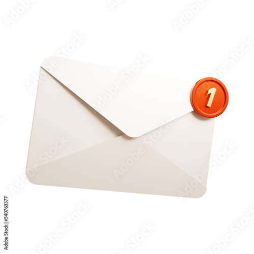 Letter in mail envelope 3d rendering illustration