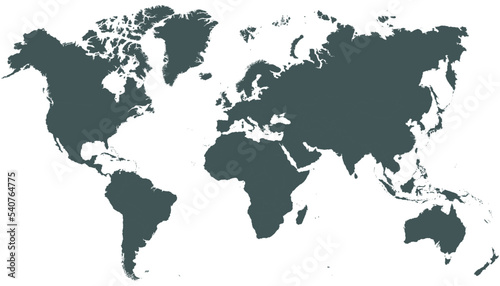 World map. Silhouette map. Color vector modern	