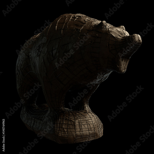 Bear Clay And Iron Scuplture photo