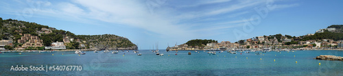 Panorama of the bay at Puerto de Soller Mallorca 