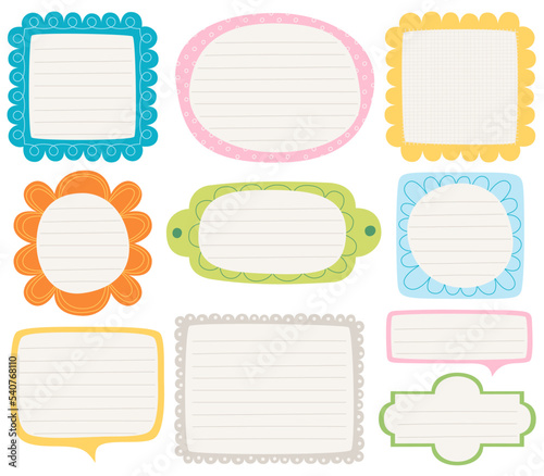 set of spring labels and frames