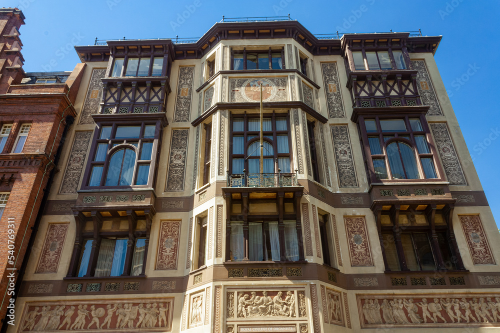 Facade of a richly ornamented house Facade of a richly ornamented house