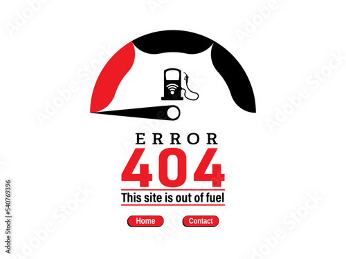 Abstract error 404 design with car fuel meter vector illustration. Webpage internet security warning to use in programming, web development, webpage error, error 404 projects.