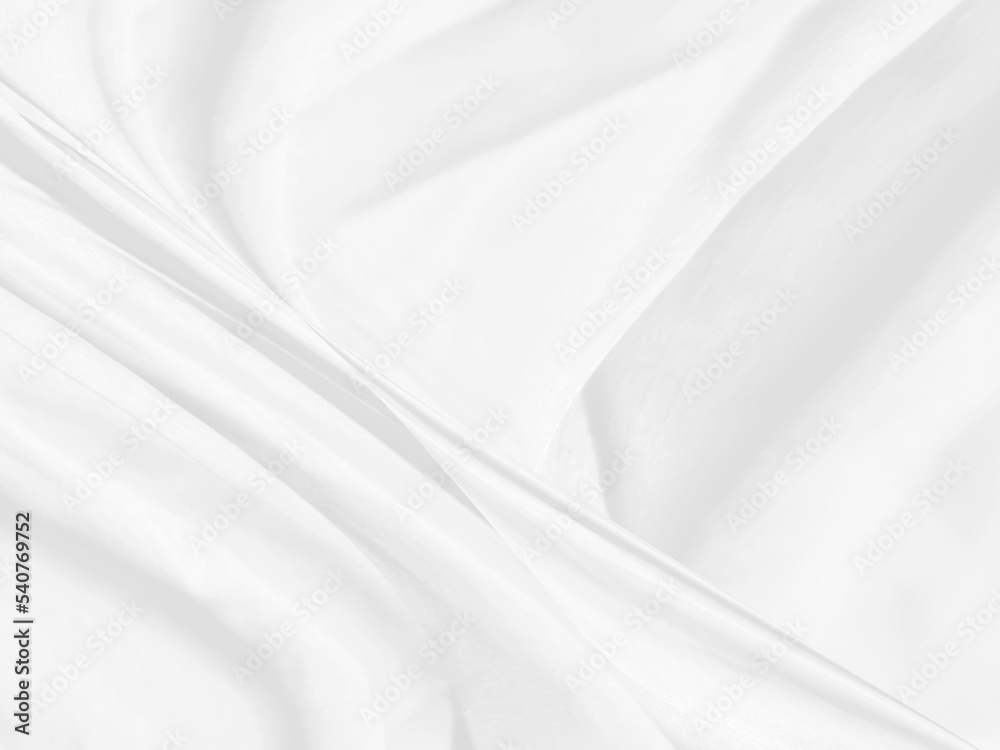 Obraz premium Clean woven fashion textile beautiful soft fabric abstract smooth curve shape decorative white background