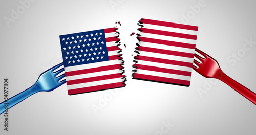 Billede på lærred Polarized America and polarization in the United States  as a politics concept o