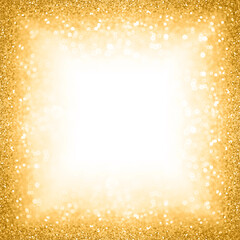 Fancy gold glitter 50th 50 wedding anniversary birthday background frame or Christmas winner border