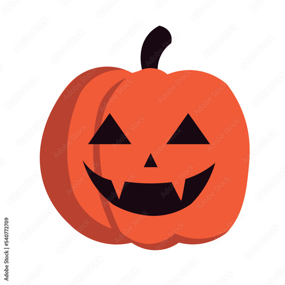 Imagen vectorial de una calabaza decorada con ojos y sonriza estilo hallowen Imagen vectorial de una calabaza decorada con ojos y sonriza estilo hallowen