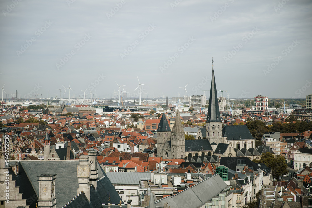 Panoramic view of Gent, Belgium