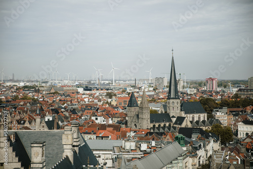Fototapeta Naklejka Na Ścianę i Meble -  Panoramic view of Gent, Belgium