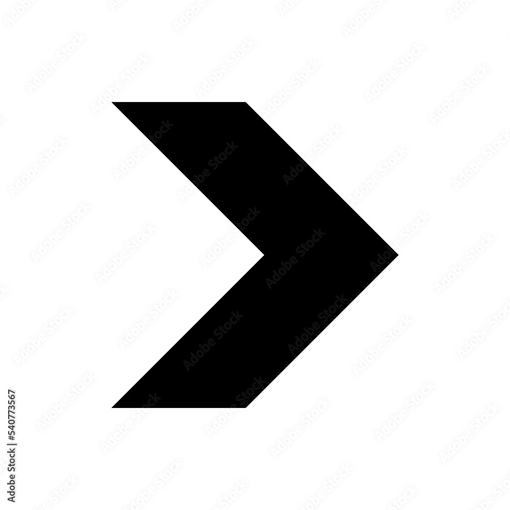 Arrow icon. Right arrow sign. Chevron symbol. Vector isolated on white.