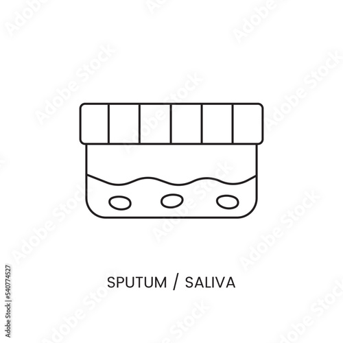 Container for laboratory analysis of sputum and saliva icon line in vector, illustration of a container for collecting biomaterial.