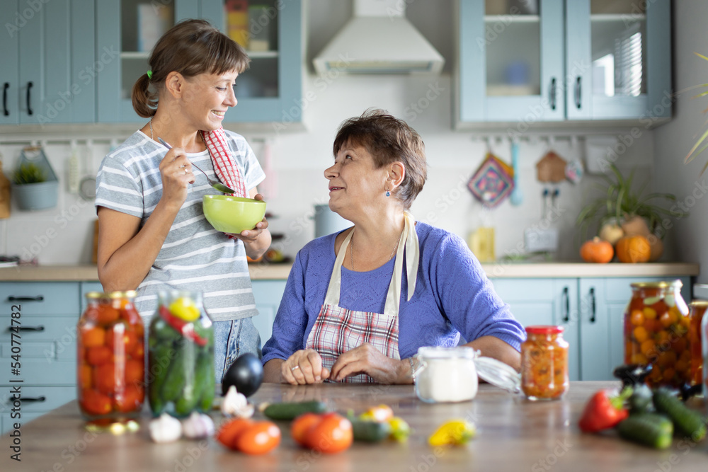Two women in the kitchen Two women in the kitchen
