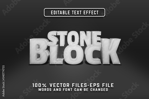 Stone Block 3d Realistic Eps Text Effect
