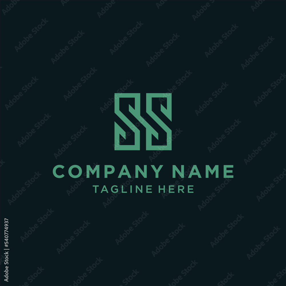Letter SS line logo design. Linear creative minimal monochrome monogram symbol. Universal elegant vector sign design. Premium business logotype. Graphic alphabet symbol for corporate business identity