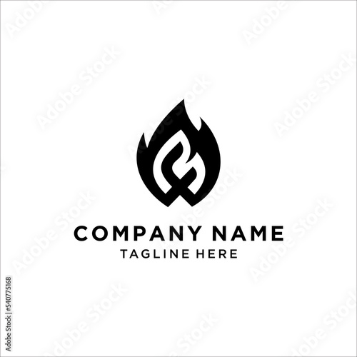 Fire logo design with letter F
