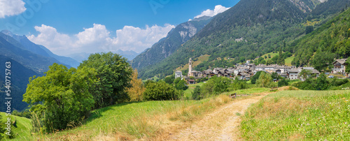 The Soglio village in the Bregaglia range - Switzerland.