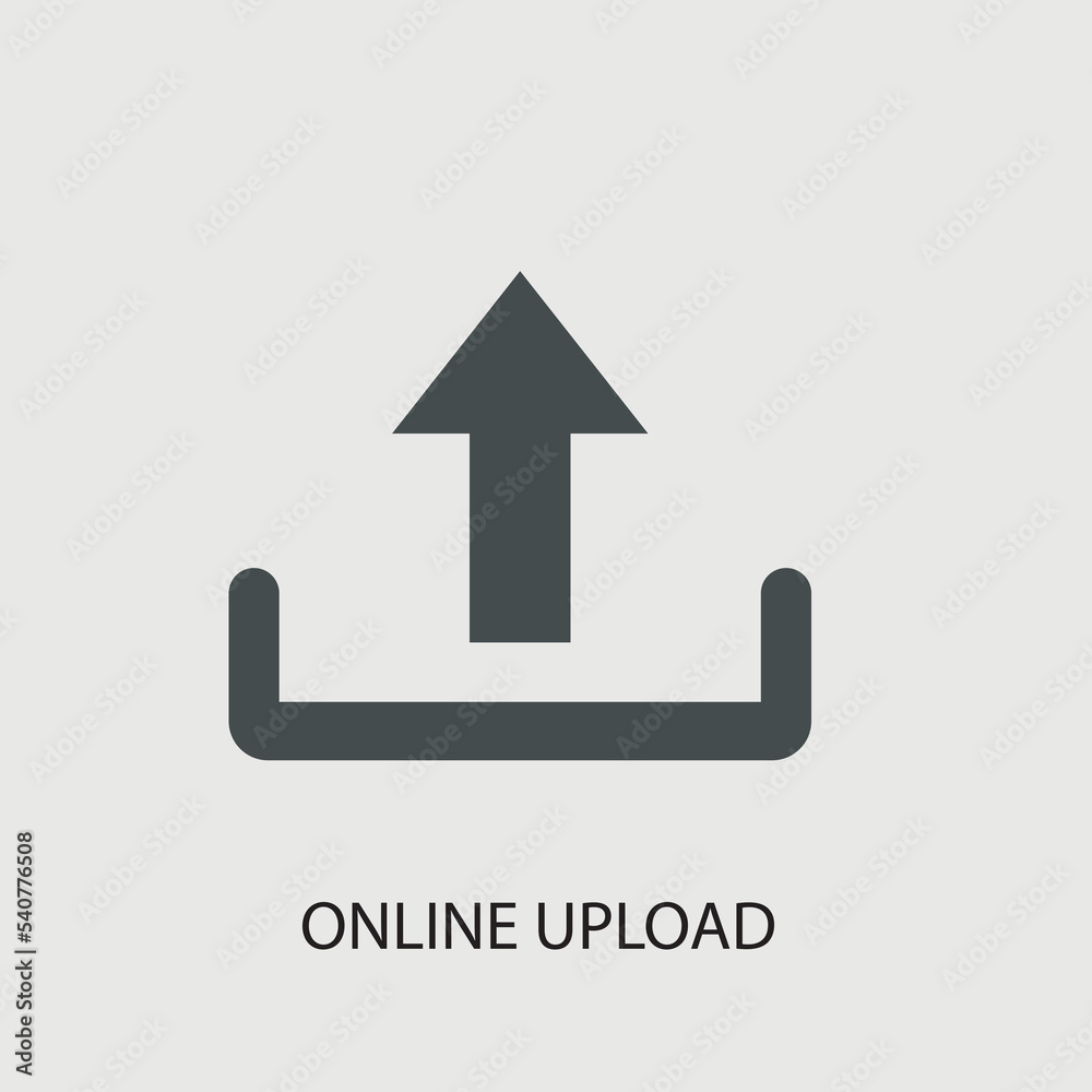 Online upload vector icon illustration sign