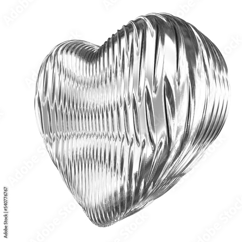 Ribbed silver heart
