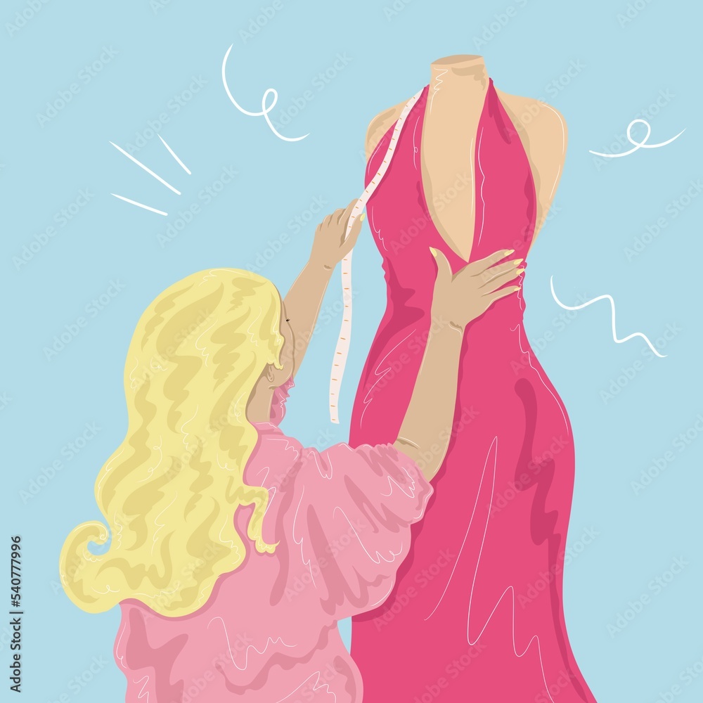 Fashion designer making a dress Fashion designer making a dress